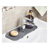 Meysoh Gri Oluklu Silikon Su Tutucu Düzenleyici Kaydırmaz Abdest Lavabo Musluk Matı Banyo Mutfak Organizeri