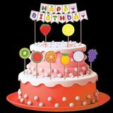 Meyveler Teması Happy Birthday Kürdanlı Set