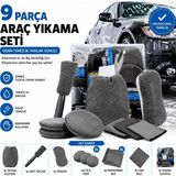 Meyzone 9 Parça Araba Yıkama Detay Seti Yıkama Eldiveni Cam Kurulama Bezi Cila Pedi Yıkama Süngeri Set