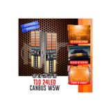 MeyZone T10 Led Dipsiz W5w Canbus 24 Ledli Turuncu Park Plaka Ampul 2 Adet