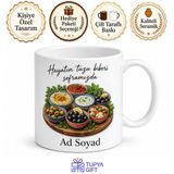 Meze Tabağı Temalı Baskılı Kupa Bardak Özel Tasarım Hediye Porselen Mug