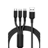 MEZİGARC Universal 3lü Kablo Type-c Micro Usb Iphone Lightning Uçlu 3in1 Çoklu Şarj Kablosu Hızlı Şarz Kablo