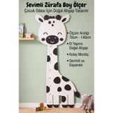 MEZORA Zürafa Ahşap Çocuk Boy Büyüme Grafiği Cetvel / Aile Bebek Çocuk Odası Boy Ölçer