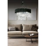 Mezun Siyah 55x55 Cm'lik Modern Kristal Taşlı Lüks Avize - Yatak Odası - Salon - Mutfak - Hol Siyah