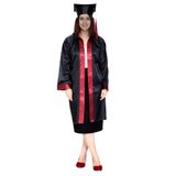 Mezuniyet Cübbesi LİSE Siyah Bordo (Siyah Bordo/S)