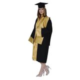 Mezuniyet Cübbesi Üniversite Siyah Gold Şeritli (Siyah Gold/M)