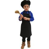 Mezuniyetshop Mutfak Önlüğü Şapkalı Çocuklar Için - Standart - Siyah