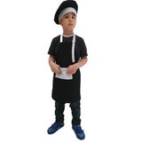Mezuniyetshop Şapkalı Mutfak Önlüğü Çocuklar Için - 1 Yaş ve Üzeri - Siyah