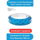 #Mezura Yapışkanlı İp Takviyeli Terzi Mezurası 100 Cm Pvc Cetvel Şerit Ölçüm Bandı Kendinden Yapışan Dikiş Makinesi Tezg