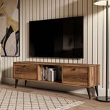 Mezza 1210 Serenat Modern Tasarımlı 138 Cm Ceviz Renk TV Ünitesi Suntalam Malzemeden Üretim