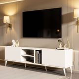 Mezza 1320 Elegante 180 Cm Beyaz Tv Ünitesi Modern Tasarım ve Suntalam Malzeme ile