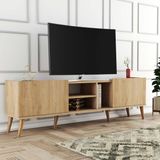 Mezza 1350 Lotus 180 Cm (AHŞAP AYAKLI) Tv Ünitesi Sepet Rengi - Meşe