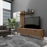 Mezza 1380 Terra 180 cm (Ahşap Ayaklı) Tv Ünitesi Hat - Kaplan - Ceviz