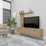 Mezza 1382 Terra 180 cm (Ahşap Ayaklı) Tv Ünitesi Sepet - Yunus - Meşe