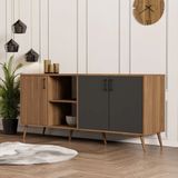 Mezza 1620 Exxen 180 Cm (AHŞAP AYAKLİ) Modern Konsol Ürgüp Antrasit - 45 x 180 cm