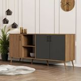Mezza 1620 Exxen 180 Cm (Ahşap Ayakli) Modern Konsol Ürgüp Antrasit
