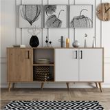 Mezza 1624 Exxen 180 Cm (AHŞAP AYAKLİ) Modern Konsol Sepet Beyaz - 45x180