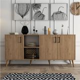 Mezza 1626 Exxen Modern Konsol Sepet Ahşap Ayaklı 180 Cm Meşe Renkli Şık Tasarım Özellikleri - 45x180