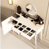 Mezza 2240 Love Aynalı (Ahşap Ayaklı) Mdf Profil Çerçeveli Çekmeceli - Kapaklı 120 cm Makyaj Masası Beyaz