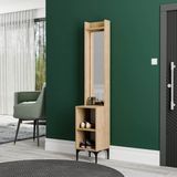 Mezza 5042 Royal 2 Raflı Aynalı Portmanto Modülü Sepet - Yunus - Meşe