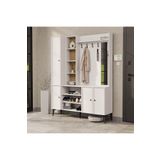 Mezza 5051 Verona 4 Profil Kapaklı 4 Askılı 15 Raflı Sağ Aynalı Portmanto Beyaz Yunus