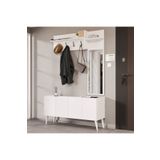 Mezza 5065 Theo 4 Kapaklı 6 Raflı 4 Askılı Sağ Aynalı Portmanto Beyaz