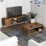 Mezza EXXEN 150 CM (AHŞAP AYAKLI) TV ÜNİTESİ ORTA SEHPA SETİ HAT ANTRASİT SET 1580-2070