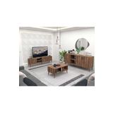 Mezza EXXEN (AHŞAP AYAKLI) TV ÜNİTESİ - ORTA SEHPA - KONSOL SETİ HAT RENGİ SET 1583-2072-1622