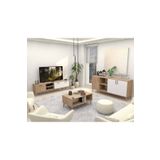 Mezza EXXEN (AHŞAP AYAKLI) TV ÜNİTESİ - ORTA SEHPA - KONSOL SETİ SEPET - BEYAZ SET 1585-2074-1624