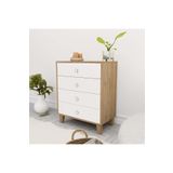Mezza LISA 4 ÇEKMECELİ AYAKLI ŞİFONYER SEPET - BEYAZ 3660