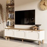 Mezza Monza 180 Cm (Membran MDF Kapaklı) Bohem Tv Ünitesi Sepet-Beyaz 1280