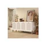 Mezza Napoli 180 Cm (Membran MDF Kapaklı) Bohem Konsol Sepet - Beyaz 1740