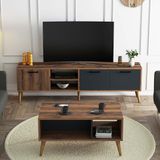 Mezza Set 1581-2070 Exxen 180 cm Tv Ünitesi + Exxen Orta Sehpa - Hat-Antrasit Rengi