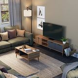 Mezza Set 1581-2070 Exxen 180 Cm Tv Ünitesi + Exxen Orta Sehpa Ürgüp-Antrasit Rengi Çok Renkli