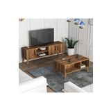 Mezza Set 1582-2072 Exxen 150 CM (AHŞAP AYAKLI) Tv Ünitesi Orta Sehpa Seti - Hat Rengi