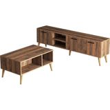 Mezza Set 1583-2072 Exxen 180 Cm Tv Ünitesi Exxen Orta Sehpa (Ahşap Ayaklı) Ürgüp Rengi