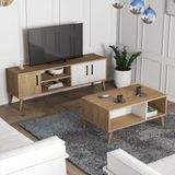 Mezza Set 1584-2074 Exxen Tv Ünitesi + Exxen Orta Sehpa - Sepet-Beyaz Rengi