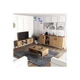 Mezza Set 1586-2076-1626 (Ahşap Ayaklı) Tv Ünitesi - Orta Sehpa - Konsol Seti Sepet Rengi Meşe