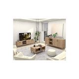 Mezza Set 1587-2076-1626 Exxen (ahşap Ayakli) Tv Ünitesi - Orta Sehpa - Konsol Seti Sepet Rengi Meşe