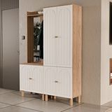 Mezza SET 5080-5084 RAPSODY SOL AYNALI 6 KAPAKLI (MEMBRAN) 7 ASKILI BOHEM PORTMANTO SEPET-BEYAZ
