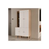 Mezza Set 5089-5084 Rapsody Sol Aynalı 5 Kapaklı (MEMBRAN) 5 Askılı Bohem Portmanto Sepet-beyaz