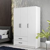 Mezza WIEN 3 KAPILI DOLAP 2 ÇEKMECELİ 4 RAFLI 1 ASKILI GARDIROP BEYAZ 3514