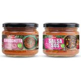 Mezzet 2'li Gurme Sos Seti - Acılı Meksika Salsa Sos & Balzamikli Akdeniz Bruschetta 300 G x 2 - Vegan Atıştırmalık - 600,0 gr