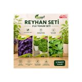 MF Botanik 3’lü Reyhan Tohumu Seti – Mor Reyhan, Top Reyhan, Yeşil Reyhan Tohumu – Saksı ve Bahçe İçin