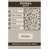 MF Botanik Beyaz Pomza Taşı 8-16 Mm 15 Litre Ponza Litre Volkanik Cüruf Lav Taşı Tarım Pomzası