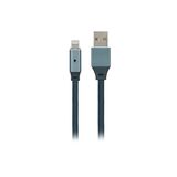 MF Product Jettpower 0020 1-2 m Gri Metal Başlıklı Örgülü 2.1A Led Göstergeli Lightning Hızlı Şarj Kablosu