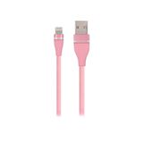 MF Product Jettpower 0054 1 m Pembe Metal Başlıklı Örgülü 2.1A Lightning Hızlı Şarj Kablosu