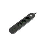 MF Product Jettpower 0366 Siyah 3 Socket 3 USB Uzatma Kablosu