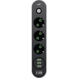Mf Product Mf0816 3 Prizli 3 Usb Çıkışlı Seyyar Termal Grup Priz 2 Metre Uzatma Kablosu Siyah