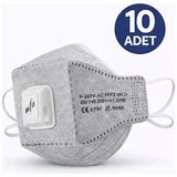 Mfa Ventilli Aktif Karbon Ffp2 Yüksek Filtreleme Sağlayan Maske 10 Adet